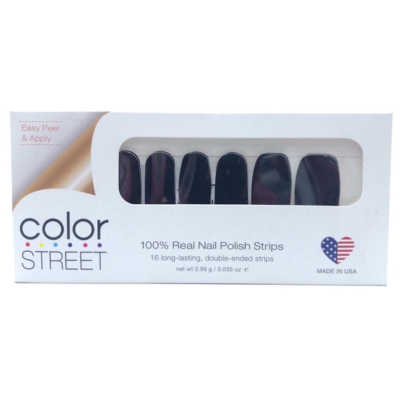 Color Street Nail Polish Sticker Strips - Midnight in Manhattan Black Retired - Picture 2 of 4